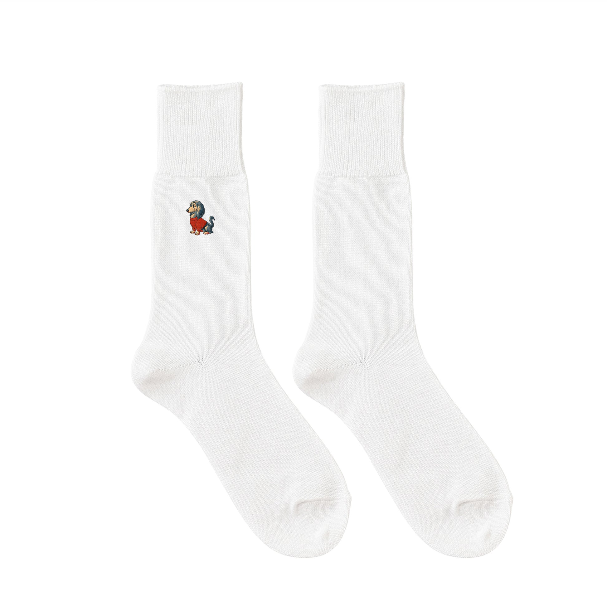 CUUN Apr 2014 Edition Embroidered Color Crew Socks white image