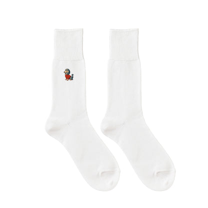 CUUN Apr 2014 Edition Embroidered Color Crew Socks white image