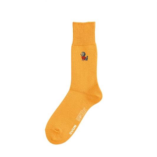 CUUN Apr 2014 Edition Embroidered Color Crew Socks yellow image