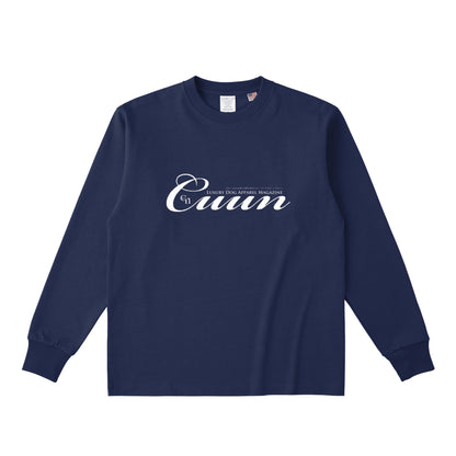 CUUN LOGO USAコットンロングスリーブTシャツ navy image