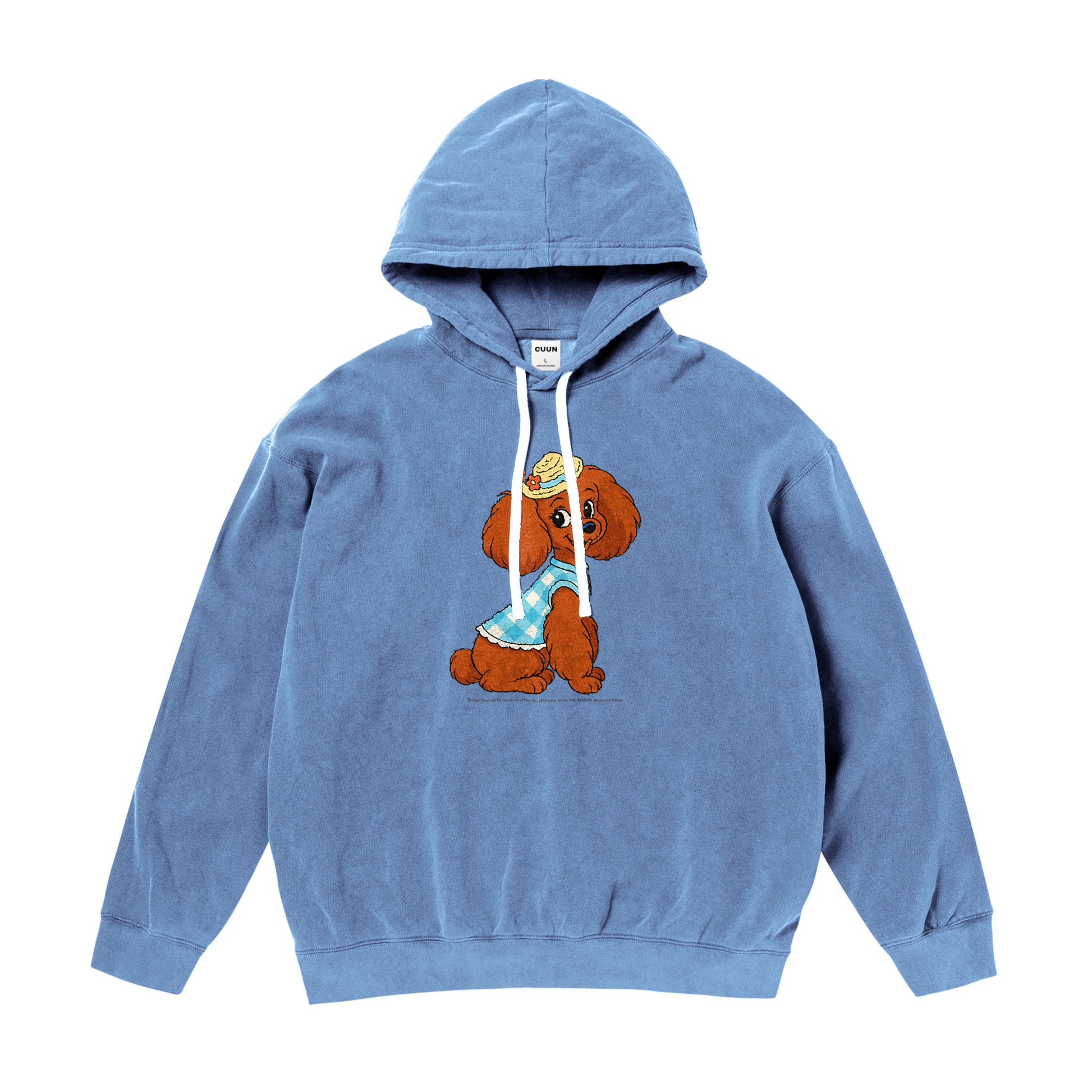 【期間限定】CUUN Jul 2014 Edition ガーメントダイライトウェイトフーデッドスウェットシャツ blue-jean image