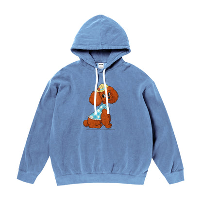 【期間限定】CUUN Jul 2014 Edition ガーメントダイライトウェイトフーデッドスウェットシャツ blue-jean image