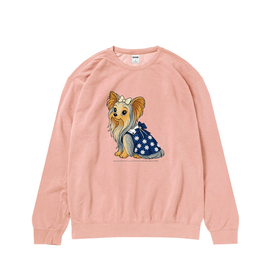 【期間限定】CUUN Jun 2014 ガーメントダイライトウェイトクルーネックスウェットシャツ peachy image