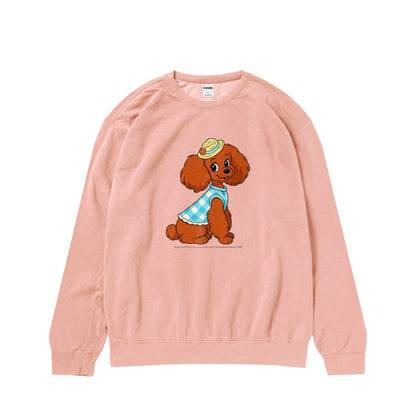 【期間限定】CUUN Jul 2014 ガーメントダイライトウェイトクルーネックスウェットシャツ peachy image