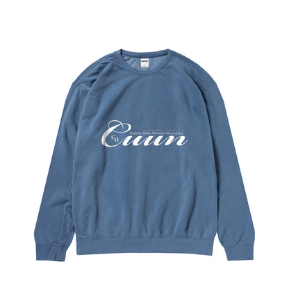 CUUN LOGO 6.4ozガーメントダイライトウェイトクルーネックスウェットシャツ blue-jean image