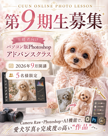 9月開講｜上級者向け パソコン版Photoshopアドバンスクラス｜CUUNオンラインフォトレッスン第9期生