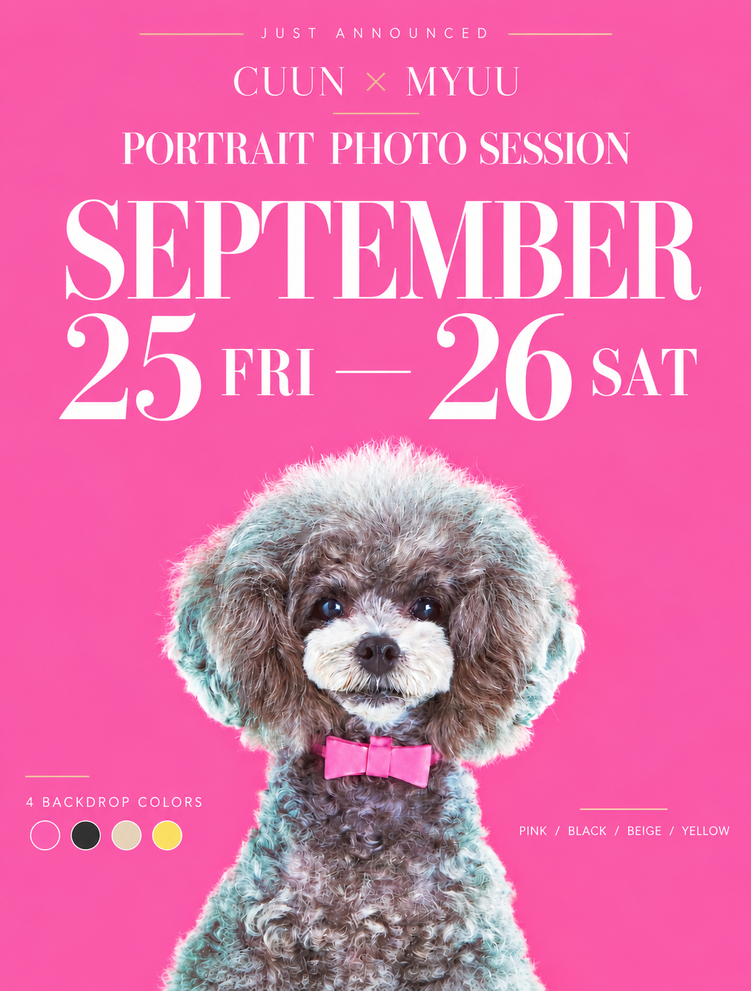 【東京都中目黒】9/25（金）～9/26日（土）開催｜CUUN × MYUU PORTRAIT PHOTO SESSION｜Photo by KOUICHI WATABE