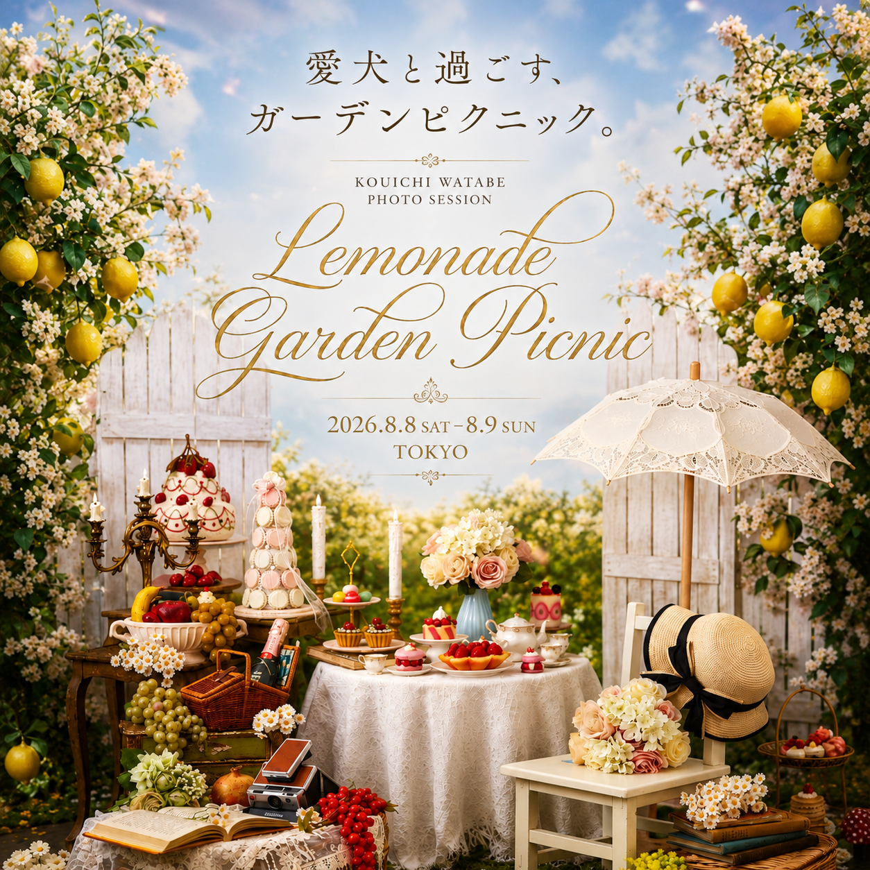 【東京都中目黒】8/8（土）～8/9日（日）開催｜KOUICHI WATABE 東京フォトセッション｜Lemonade Garden Picnic