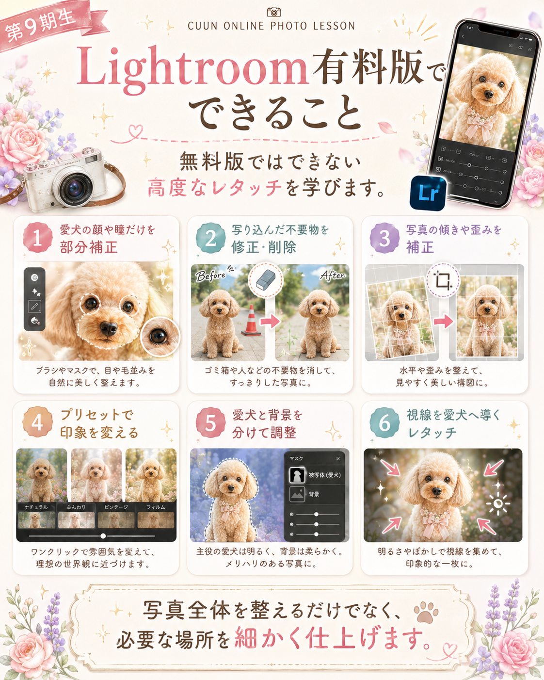 9月開講｜中級者向け Lightroom有料版レベルアップクラス｜CUUNオンラインフォトレッスン第9期生