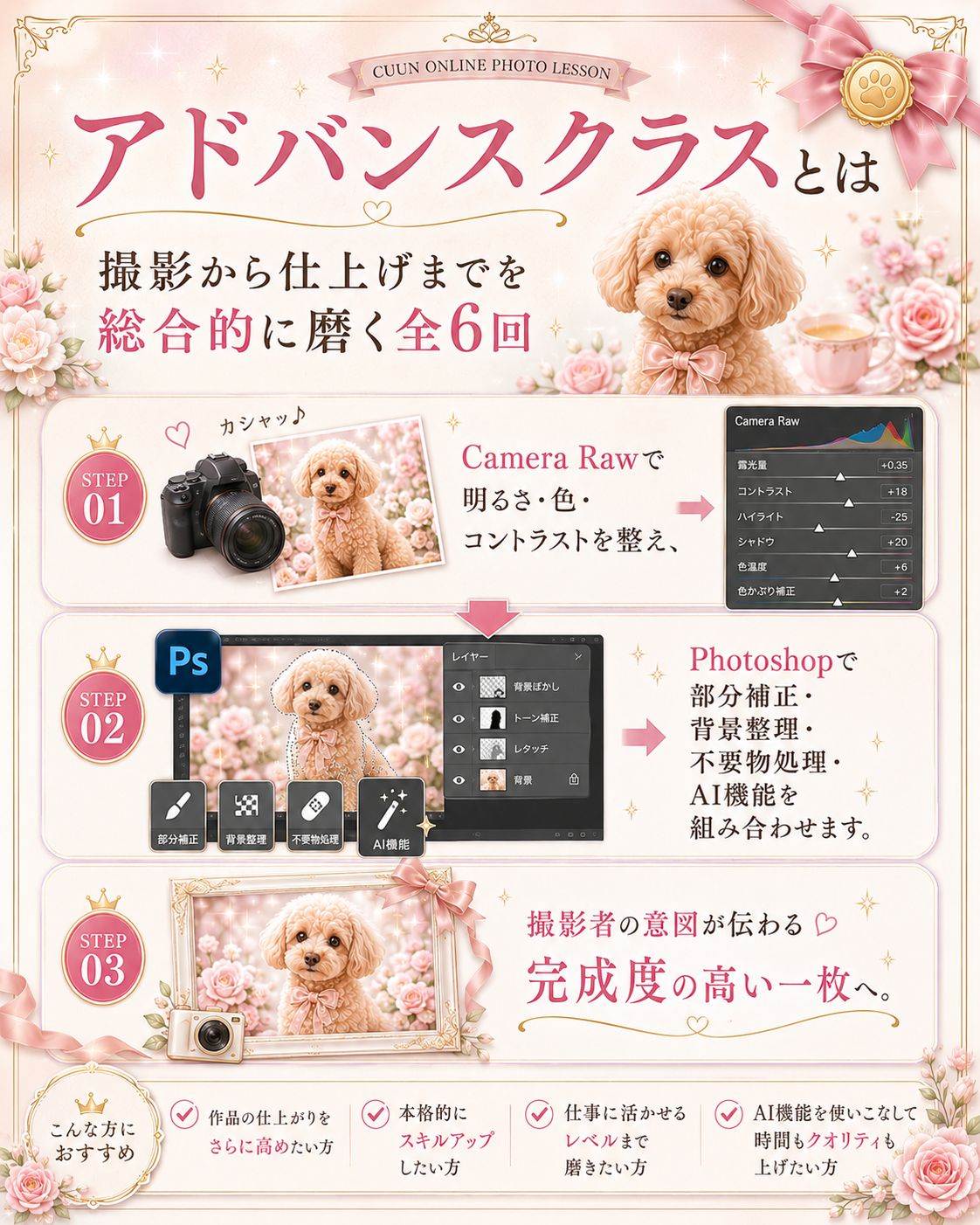 9月開講｜上級者向け パソコン版Photoshopアドバンスクラス｜CUUNオンラインフォトレッスン第9期生