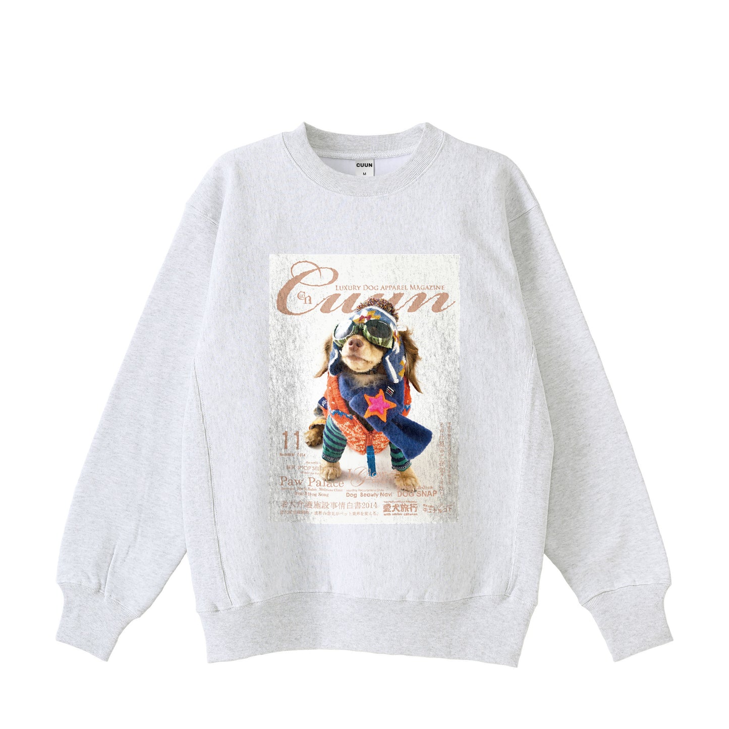 Cuun Nov.2014 Fleece-Lined Sweatshirt with Side Rib Panels ash image