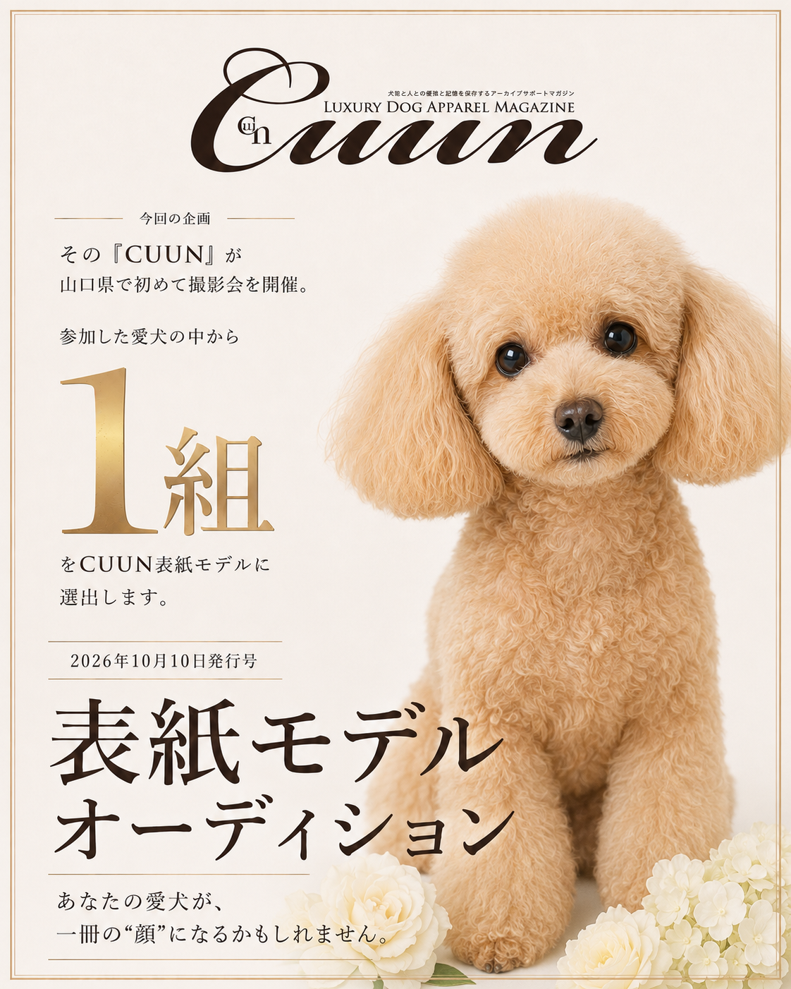 【山口県岩国市】CUUN撮影会＆表紙モデルオーディション｜プロカメラマン撮影・雑誌掲載チャンス【2026年9月12日（土）～9月13日（日）開催】