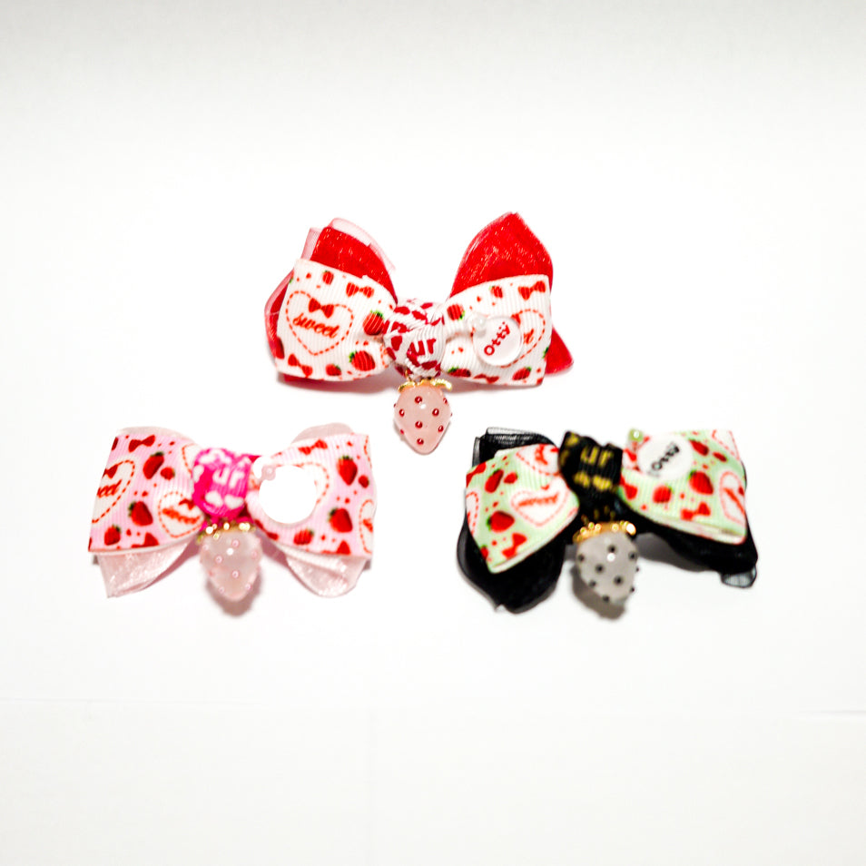 【送料無料】【CUUNオンライン限定】Otty いちごモチーフ バレッタリボン｜Otty × HELLO KITTY × CanNanaにピッタリ！
